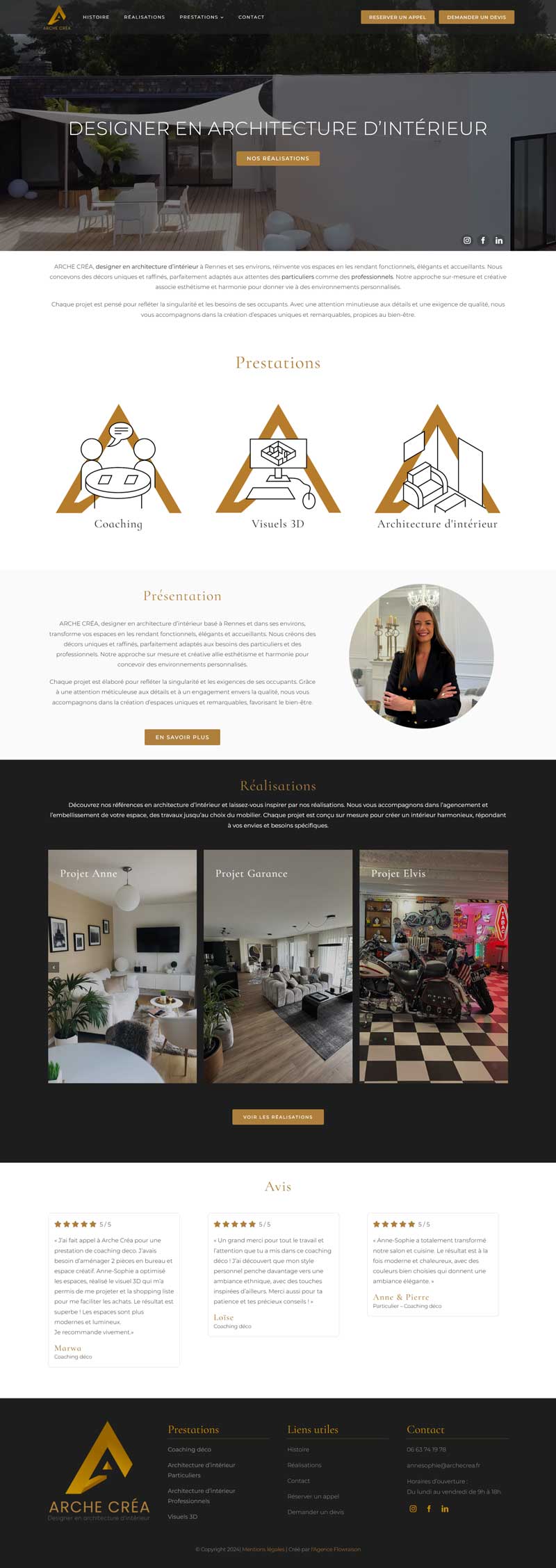 Flowraison a fait le site Arche Créa